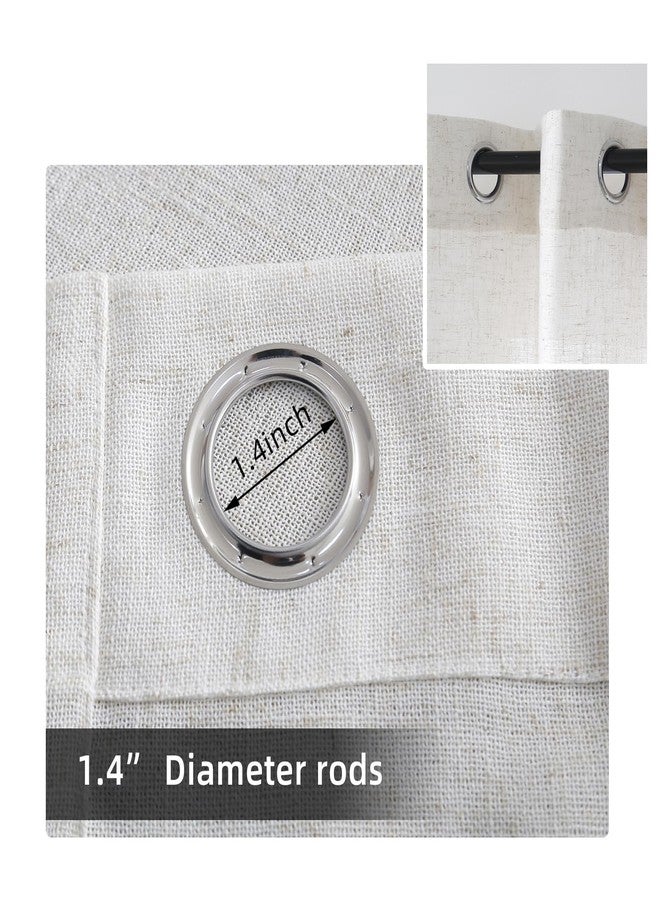 TMLTCOR Natural Linen Curtains for Living Room Bedroom,Window Drapes Sheer Linen Curtains,Light Filtering Linen Curtains 96 Inches Long,52 Wide,2 Panels - Image 4